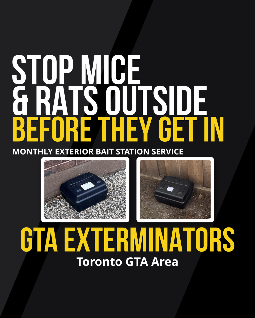 GTA Exterminators — Exterior Rodent Control Setup in Toronto, after